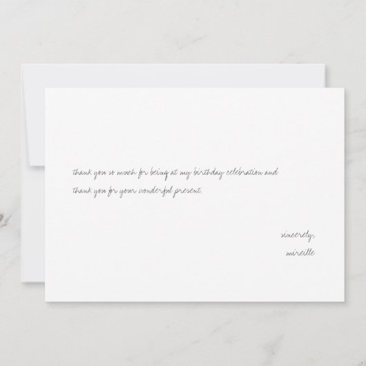 マハロ | ミニマルトロピカルターコイズ ありがとう サンキューカード (裏面)