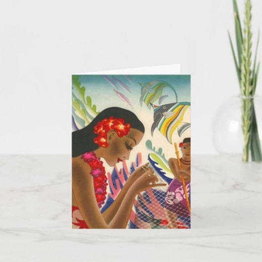 マハロ 感謝カード ハワイアン トロピカル フィッシュ レイ (正面)