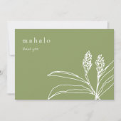 マハロ|花|トロピカル|緑|ありがとう サンキューカード (正面)