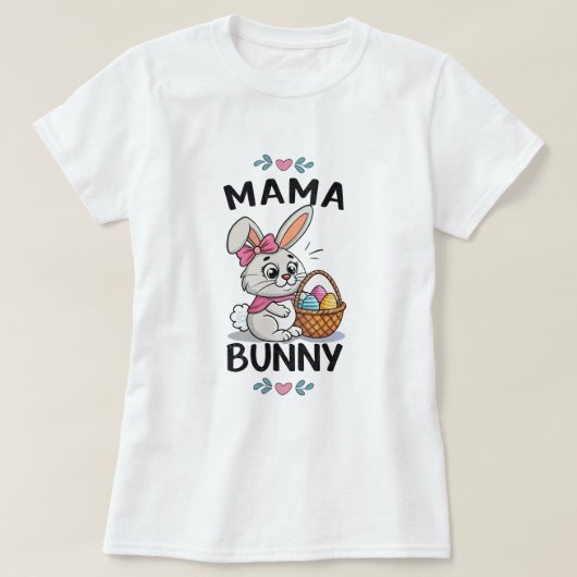 マバニーイースターティー;かわいい家族のマッチングイースター Tシャツ (デザイン正面)