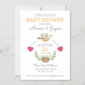 マバードウィズハートとネストベビーシャワー マグネット招待状 (正面)