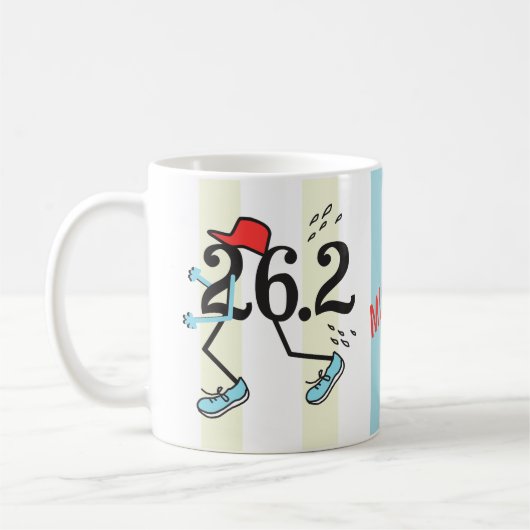 マパーソナライズされたおもしろいラソン26.2 ©ランナーへの贈り物 コーヒーマグカップ (左)