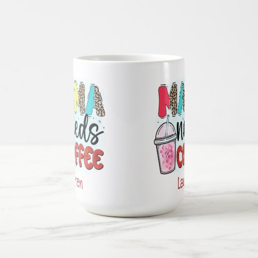マパーソナライズされたマおもしろいがコーヒーマグを必要 コーヒーマグカップ (中央)