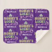 マパーソナライズされたマズラッキーガールシェルパブランケット シェルパブランケット (正面(横))