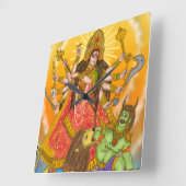 マヒシャスールマルディニドゥルガクロック スクエア壁時計 (傾斜)