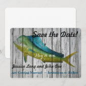 マヒマヒと一緒にSave the Date 招待状 (正面/裏面)