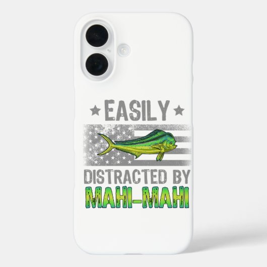 マヒマヒに簡単に気を取られる、漁師アメリカ国旗 Case-Mate iPhoneケース (裏面)