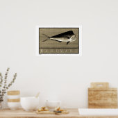 マヒマヒヴィンテージB&Wポスター、プリント、フレーム ポスター (キッチン)