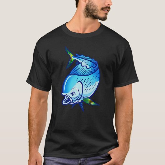 マヒマヒ魚釣りドラドフィッシャーマンアングルファン Tシャツ (正面)