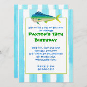 マヒマヒ魚釣りパーティの招待状 招待状 (正面/裏面)