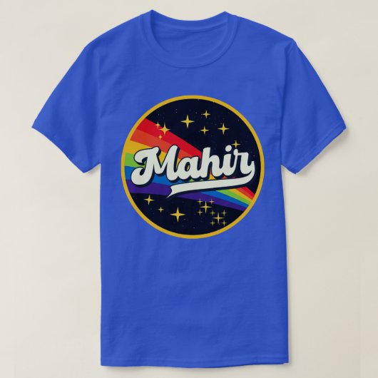 マヒルレインボーイン宇宙ヴィンテージスタイル Tシャツ (デザイン正面)