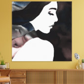 マフかわいらしラーの女の子 キャンバスプリント (インサイチュ (リビング))