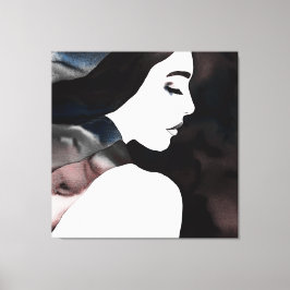 マフかわいらしラーの女の子 キャンバスプリント