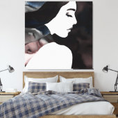 マフかわいらしラーの女の子 キャンバスプリント (インサイチュ (寝室))