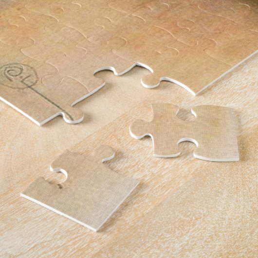 マフのクリスマスのヴィンテージのスウェーデンの女の子 ジグソーパズル (側面)