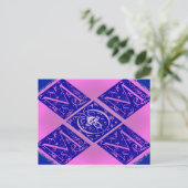 マファンシーマ文字インブルー&パープル ポストカード (スタンド正面)