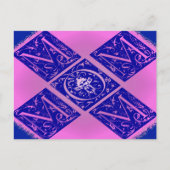 マファンシーマ文字インブルー&パープル ポストカード (正面)