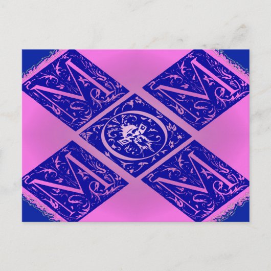 マファンシーマ文字インブルー&パープル ポストカード (正面)