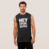 マフィおもしろいンをベンチプレスできない Tシャツ (正面フル)