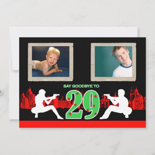 マフィアお洒落スタイル30th誕生日パーティー招待状 招待状 (正面)