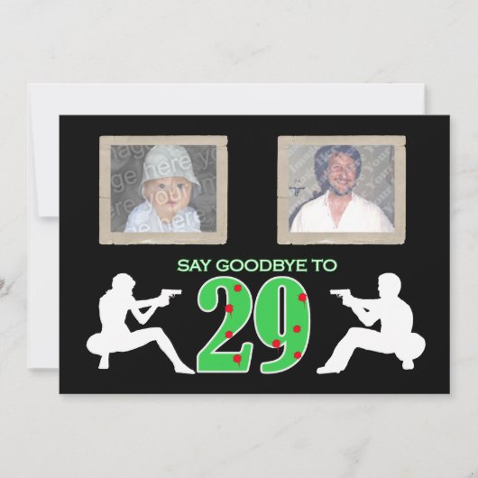 マフィアのスタイルの写真の第30誕生祝い 招待状 (正面)