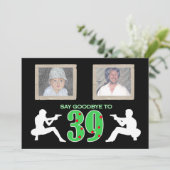 マフィアのスタイルの写真第40の誕生祝い 招待状 (スタンド正面)