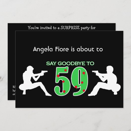 マフィアのスタイル第60の誕生祝い 招待状 (正面/裏面)