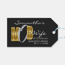 マフィアの妻 & カクテル ブラック バチェロレッテ パーティー ギフトタグ