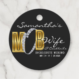 マフィアの妻 & カクテル ブラック バチェロレッテ パーティー フェイバータグ