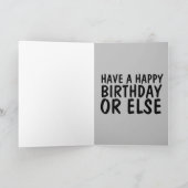 マフィアの誕生日 楽しいギャングのグリーティングカード カード (内部)