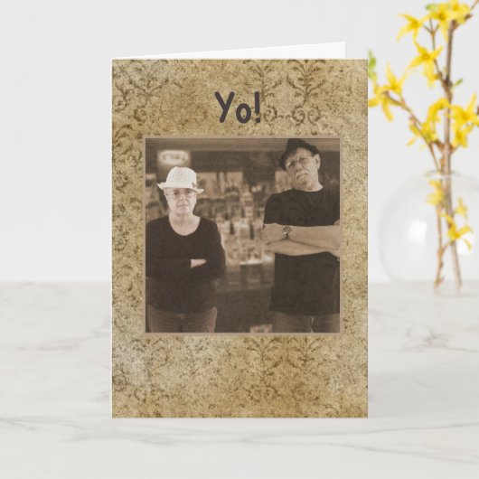 マフィアイタリアン誕生日ウィッシュ カード (黄色い花)