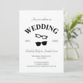 マフィアカップルエレガントモダントレンディーシッ結婚クス 招待状 (スタンド正面)