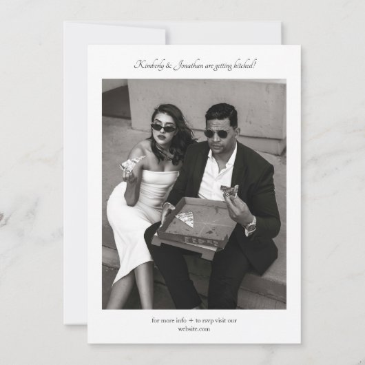 マフィアカップルエレガントモダントレンディーシッ結婚クス 招待状 (裏面)