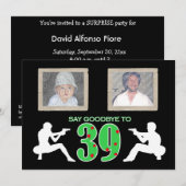 マフィアスタイルの写真 40歳の誕生日パーティー 招待状 (正面/裏面)