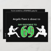 マフィアスタイルの70歳誕生日パーティー 招待状 (正面/裏面)