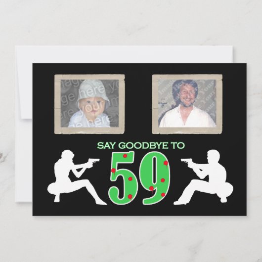 マフィアスタイル写真第60誕生祝い 招待状 (正面)