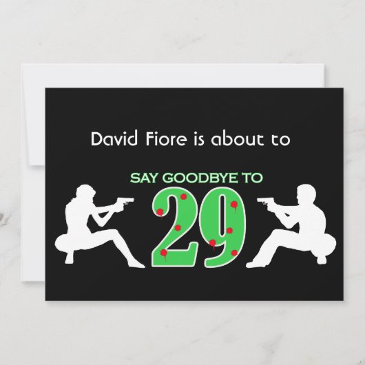 マフィアスタイル30歳誕生日お祝い 招待状 (正面)