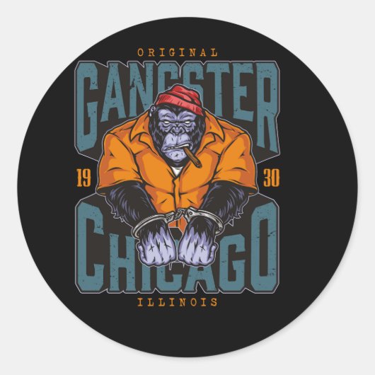 マフィアヴィンテージカラフルデザイン ラウンドシール (正面)