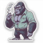 マフィア・ゴリラ熱狂する、動物 シール (正面)