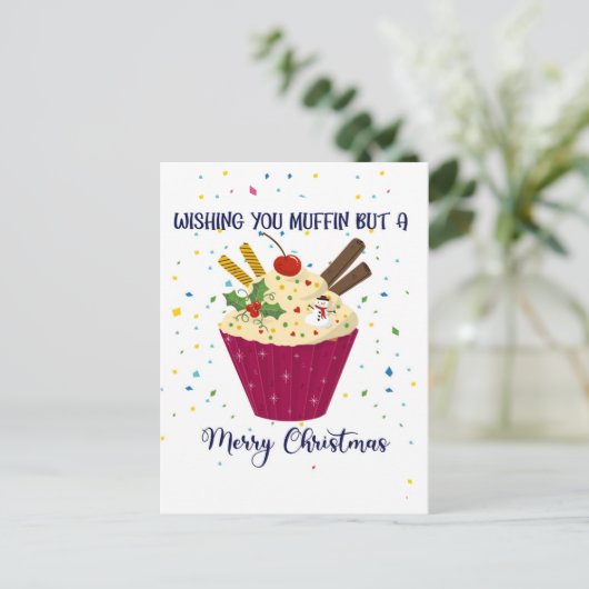 マフィンだけど、クリスマスカードを送ります ポストカード (スタンド正面)