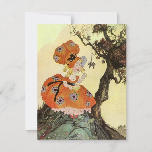 マフィンちゃんとクモ、ヴィンテージ・マザー・グース 招待状 (正面)