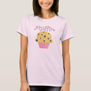 マフィンのかわいいブルーベリーのマフィンのTシャツ Tシャツ