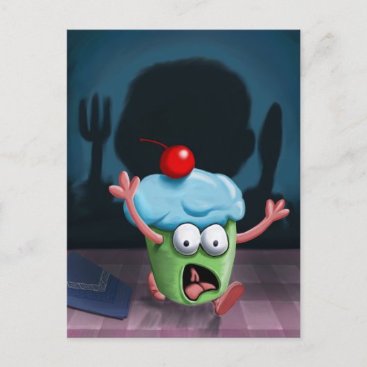 マフィンの男のはがきに隠れちゃ駄目よ ポストカード (正面)