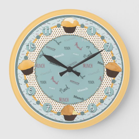 マフィンをムックする時間（時計） ラージ壁時計 (正面)