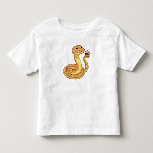 マフィンを持った蛇 トドラーTシャツ (正面)