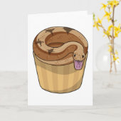 マフィンを持つ蛇 カード (黄色い花)