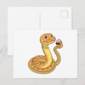 マフィンを持つ蛇 ポストカード (正面/裏面)