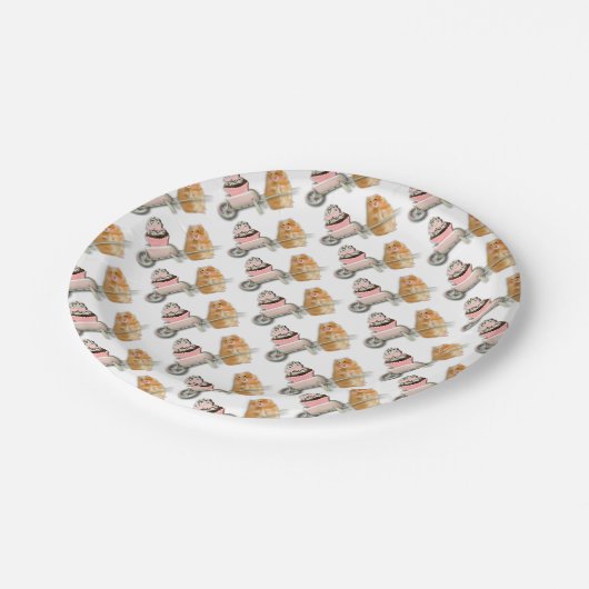 マフィンイラストレーションギフト付き可愛いハムスター ペーパープレート (アングル)