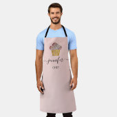 マフィンベーカリーケータリングケーキスマイル金ゴールドバラ エプロン (着用した状態)