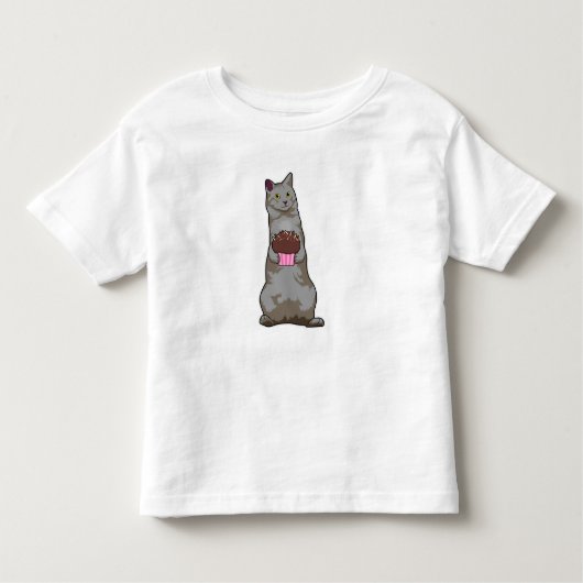 マフィン付き猫 トドラーTシャツ (正面)